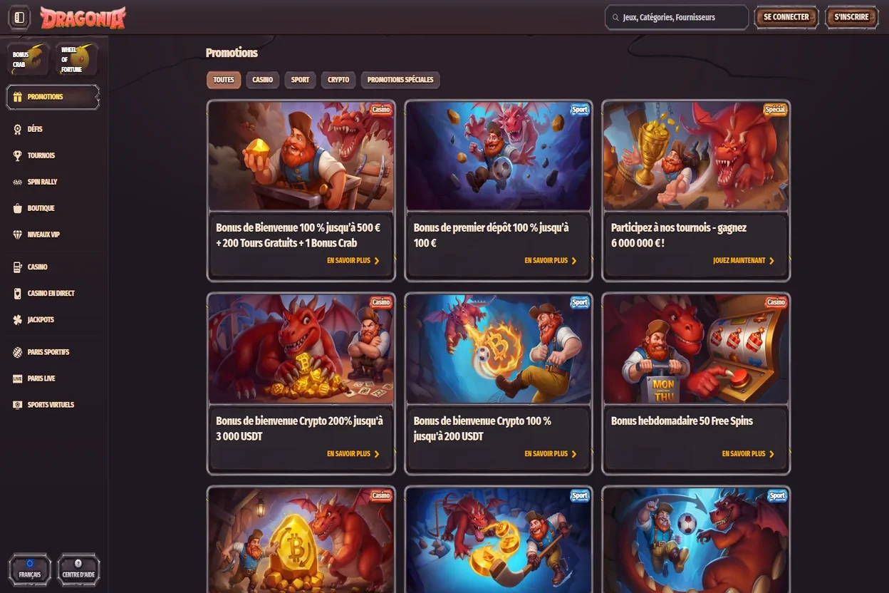 Dragonia Casino bonus