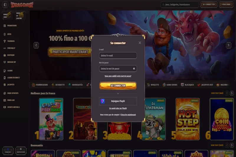 Dragonia casino connexion